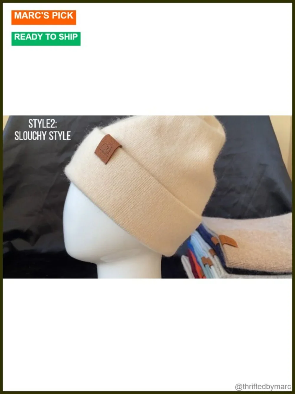 Slouchy Knit Beanie Reversible Winter Hat Soft Warm Unisex Cuffed Skull Cap